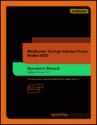 Smiths Medex Medfusion 4000 Syringe Pump  Medfusion 4000 Operators Manual